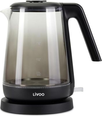 Bouilloire LIVOO Bouilloire en verre DOD216N 1,7 L Noire,
