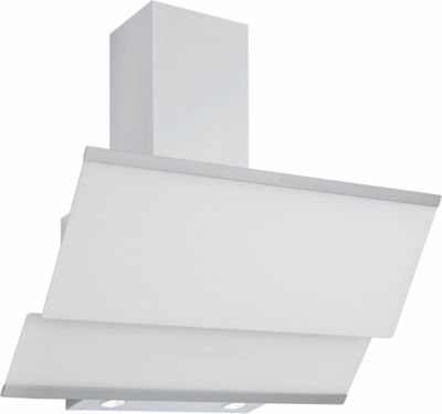 Hotte décorative murale inclinée SILVERLINE LUKO VERRE 90CM BLANC ET INOX H22190 006