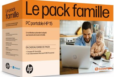 Ordinateur portable HP Pack famille 15 housse Microsoft 365
