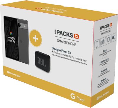Smartphone GOOGLE Pack Pixel 7a + JBL Go Essentiel Noir