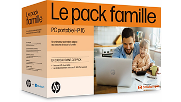 Ordinateur portable HP Pack Famille 15s-fq5024nf +Housse +MS365
