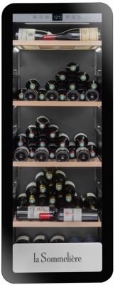 ArteVino Armoire à vin multifonction - 199 bouteilles - Porte Vitrée Cadre  Noir - OXG3T199NVN