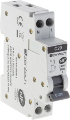 Chargeur ZENITECH Disjoncteur PH/N - 20A NF - Zenitech