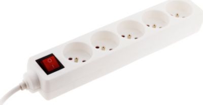 Multiprise ZENITECH Bloc 5 prises avec interrupteur et fiche