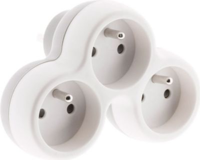  ZENITECH Triplite 16A 2P+T façade gris / blanc ZENITECH Triplite 16A 2P+T façade gris / blanc