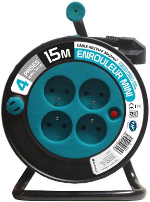Rallonge ZENITECH Ménager 3G 1 mm² - BLEU 15 M Rallonge ZENITECH Ménager 3G 1 mm² - BLEU 15 M
