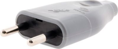 ZENITECH Fiche mâle 2P 6A - Gris - Zenitech