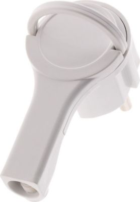 Adaptateur d'alimentation ZENITECH Fiche mâle 2P+T 16A extra plate Blanc -