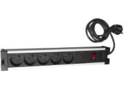 Parafoudre ZENITECH 5 prises 10/16A + inter Chrome