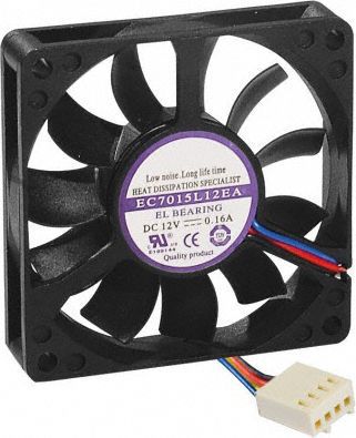 Ventilateur PC SPIRE 70x70x15 lubrifie a vie 4 fils pwm