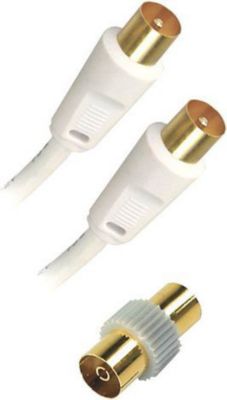 APM CORDON TV MÂLE/MÂLE 9,52MM BLANC 5M + AD