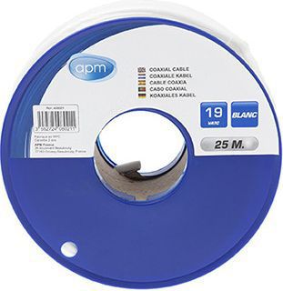 APM BOBINE CABLE COAX 19 VATC BLANC 25M