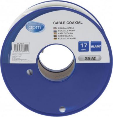  APM BOBINE CABLE COAX 17 VATC BLANC 25M APM BOBINE CABLE COAX 17 VATC BLANC 25M