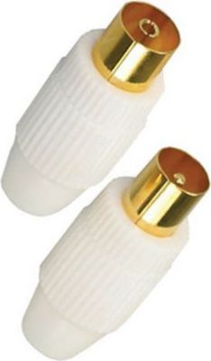 Fiche antenne TV APM 2 FICHES TV 9,52MM (1 MÂLE + 1 FEMELLE)