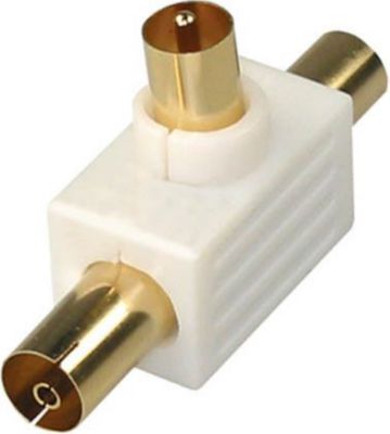 Fiche antenne TV APM TE COAXIAL 9,52MM  (1 MÂLE + 2 FEMELLES) Fiche antenne TV APM TE COAXIAL 9,52MM  (1 MÂLE + 2 FEMELLES)