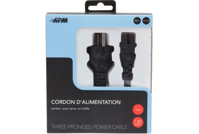 Câble alimentation APM d'alimentation secteur Male/Femelle 1M80