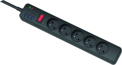 Chargeur secteur APM MULTIPRISE 5 PRISES + 3 PORTS USB
