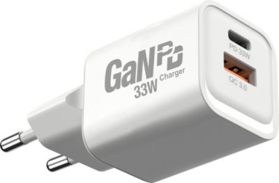 Chargeur secteur APM CHARGEUR SECT .33W GAN PD  USB-C / USB-A Chargeur secteur APM CHARGEUR SECT .33W GAN PD  USB-C / USB-A