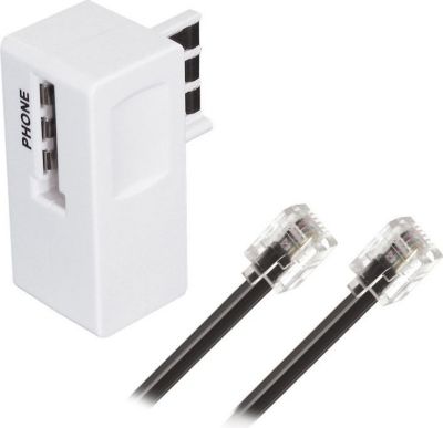 Câble téléphonique APM CORDON ADSL RJ11 MÂLE/MÂLE NOIR 5M + FIL