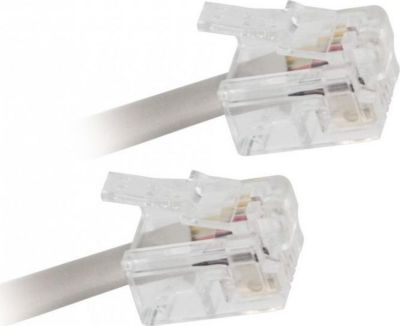 Câble téléphonique APM CORDON ADSL RJ11 MÂLE/MÂLE BLANC 5M