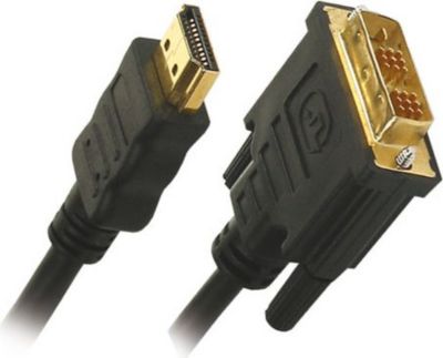 Câble HDMI / DVI APM CORDON HDMI/DVI-D MÂLE/MÂLE NOIR 1,8 M