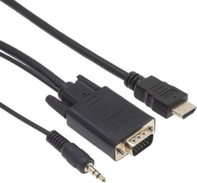 Câble HDMI APM CORDON HDMI MALE/VGA MALE + JACK 3.5 MAL
