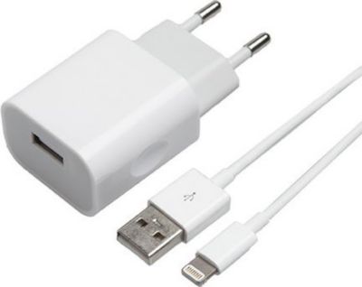  APM CHARGEUR SECTEUR 1USB 2.1A  BLANC  + COR APM CHARGEUR SECTEUR 1USB 2.1A  BLANC  + COR