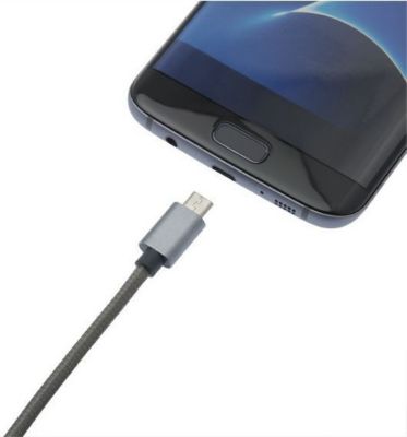 Câble micro USB APM FRANCE CABLE MICRO USB NYLON GRIS SIDERAL 2M