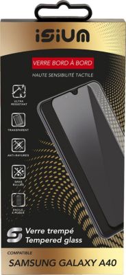 Verre Trempe pour Samsung Galaxy A40 [Pack 2] Film Transparent Intégral  Bord Noir Vitre Protection Ecran Phonillico®