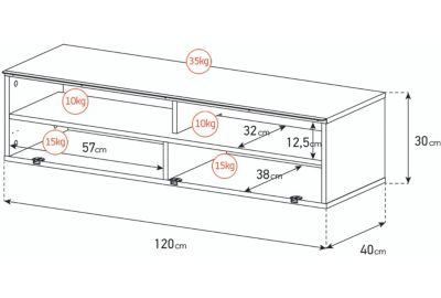 Meuble TV MELICONI MEDAN 120