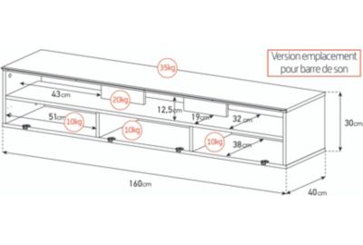 Meuble TV MELICONI KENDARI 160