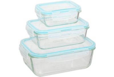 Boîte hermétique FIVE 3 pcs en verre Clipeat