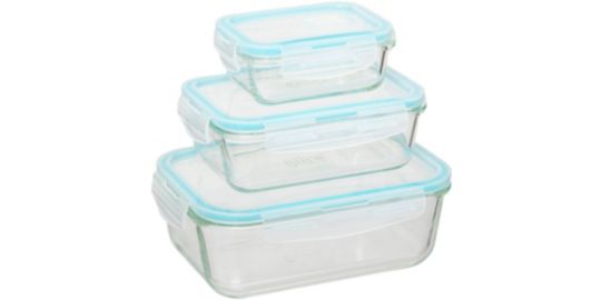 Boîte hermétique FIVE 3 pcs en verre Clipeat