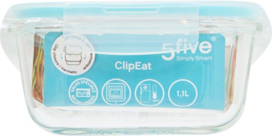 Boîte hermétique 5FIVE rectangle compartimentée Clipeat 1.1L