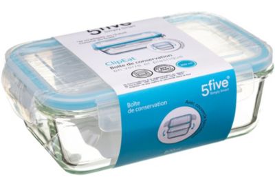 Boîte hermétique FIVE Clipeat en verre 0.8L