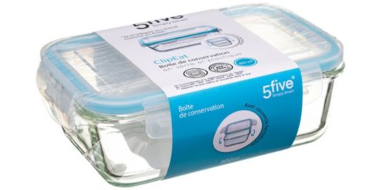 Boîte hermétique FIVE Clipeat en verre 0.8L