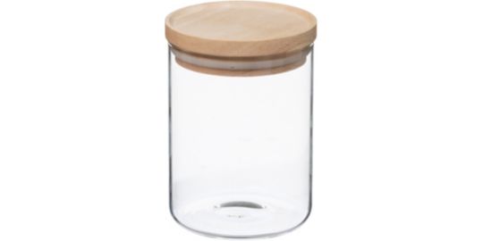 Boîte hermétique 5FIVE Hermet 0.6 l verre et bois