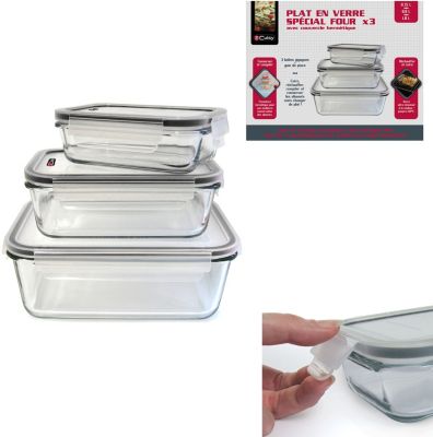 Boîte hermétique CUISY En verre avec couvercle hermetique X3