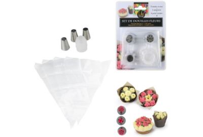 Poche à douilles LILY COOK jetable x4 et 3 douilles larges m18