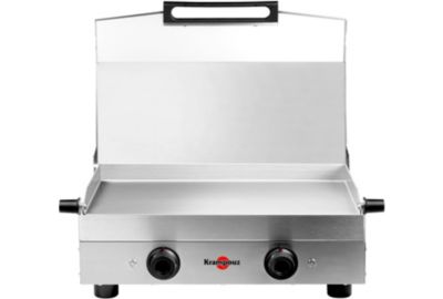 Plancha électrique KRAMPOUZ PFSY2AA-KR inox 2 brûleurs à poser, 54x33 cm