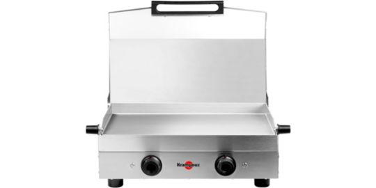 Plancha électrique KRAMPOUZ PFSY2AA-KR inox 2 brûleurs à poser, 54x33 cm
