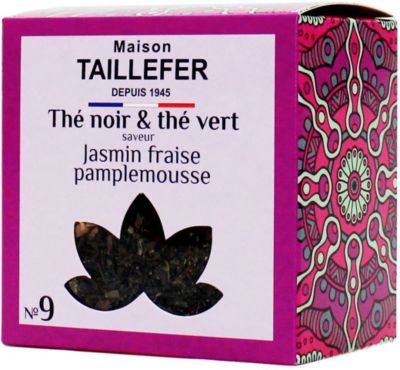 Thé MAISON TAILLEFER NOIR&VERT JASMIN FRAISE PAMPLEMOUSSE 60G