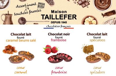 Chocolats MAISON TAILLEFER Assortiment de 24 bouchées gourmandes