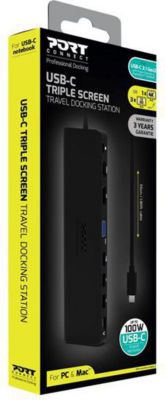 Hub PORT DESIGN double écrans 4K USB-C 100W pour 11 péri