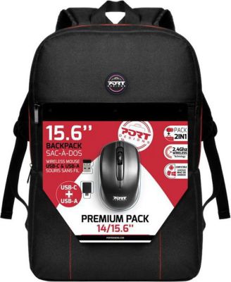 Sac à dos PORT DESIGN PACK avec souris 14/15.6 pouces Noir