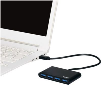Hub PORT DESIGN USB HUB 4 PORTS 3.0  Noir