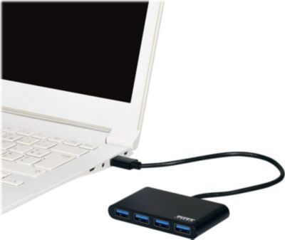 Hub PORT DESIGN USB HUB 4 PORTS 3.0  Noir Hub PORT DESIGN USB HUB 4 PORTS 3.0  Noir