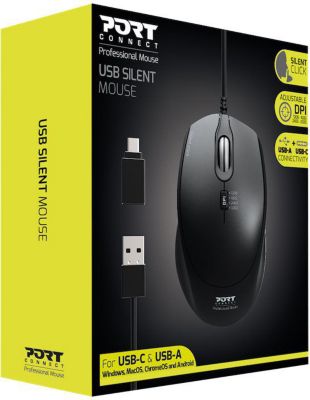 Souris filaire PORT DESIGN USB SILENCIEUSE NOIRE  Noir