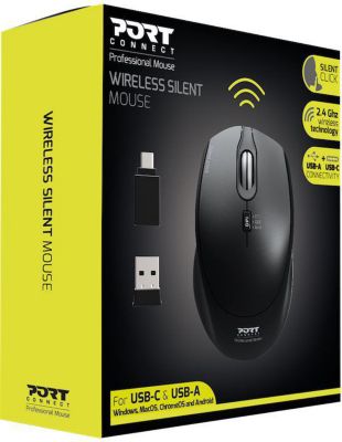 Souris sans fil PORT DESIGN SANS FIL ET SILENCIEUSE NOIRE  Noir
