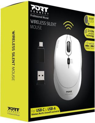 Souris sans fil PORT DESIGN SANS FIL ET SILENCIEUSE BLANCHE  blanc